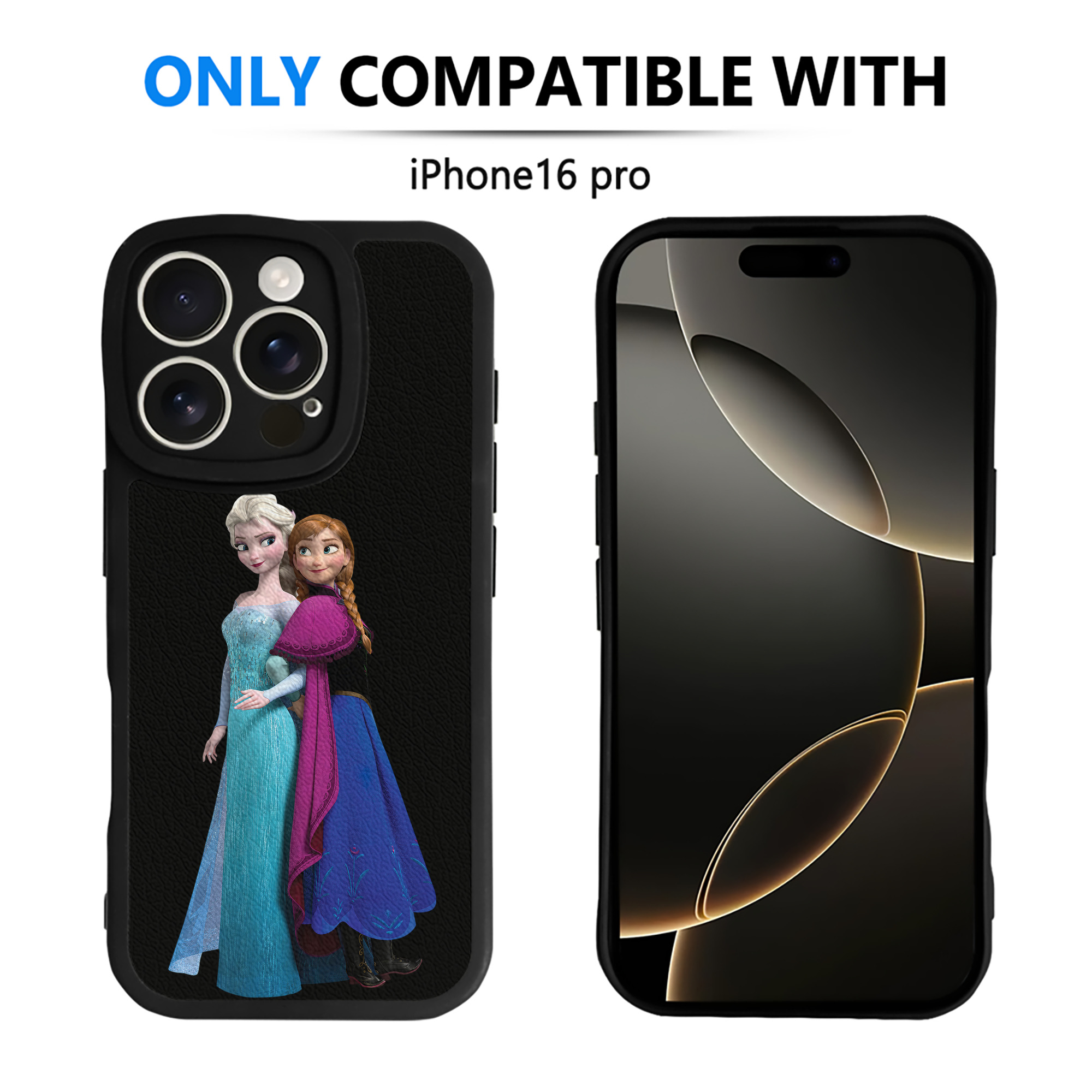（画像用） アナと雪の女王 アンナ エルサ Frozen Anna Elsa 【iPhone 16シリーズ対応】シリコンスマホケース（レザー調） 材質：シリコン